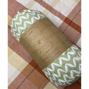 Home Collection Ultra Full & Queen Soft SAGE Pattern 3 Piece Duvet Cover Set New